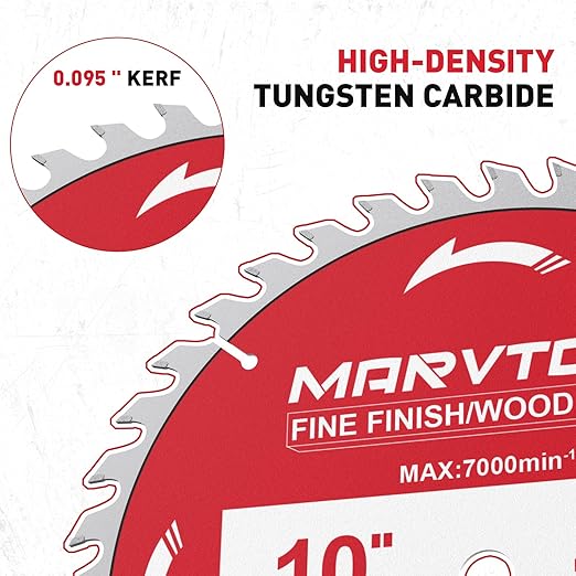 12-Inch 80-Tooth Circular Saw Blade, Max 7000 RPM, Fine Finish Wood Crosscutting, Tungsten Carbide Tooth with 5/8 Inch Arbor for Miter Saws & Table Saws