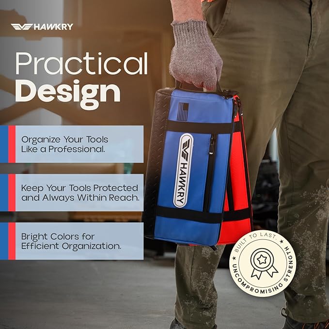 HAWKRY Oxford Waterproof Tool Bag Set of 2 ??Small Tool Bag and Tool Pouch, Fishing Bag, Travel Pouch, Compact, Durable Small Travel Bag, Multipurpose Tool Bags for Men for Work, Fishing and Travel