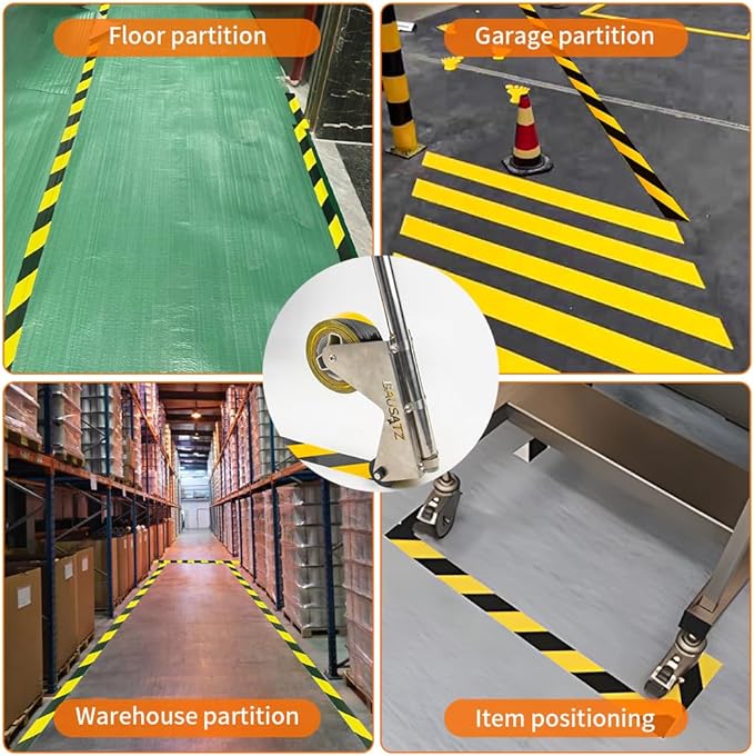 BAUSATZ Floor Tape Marking Machine Manual Lane Marking Applicator with Rubber Roller Manual Floor Tape Applicator,Used for Floor Marking, Decoration Protection and Laying