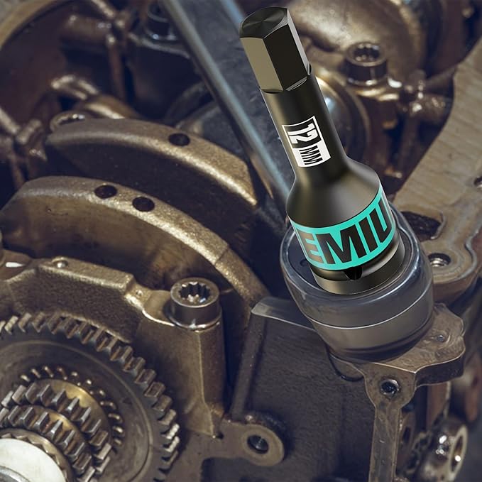 1/2" Drive Impact Hex Bit Socket, 10 Piece Allen Bit Socket Set, 5-19mm, Metric, Cr-Mo Steel, Professional Mechanic Automotive Repair Socket Set