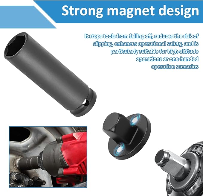 4Pcs Low Profile Impact Socket Adapter Set, Drive Ratchet Adapter Set, Magnetic Socket Adapters for Tight Space 3/4" to 1", 1/2" to 3/4", 1/2" to 3/8", 1/4" to 3/8", Standard Drive Size Converter Kit
