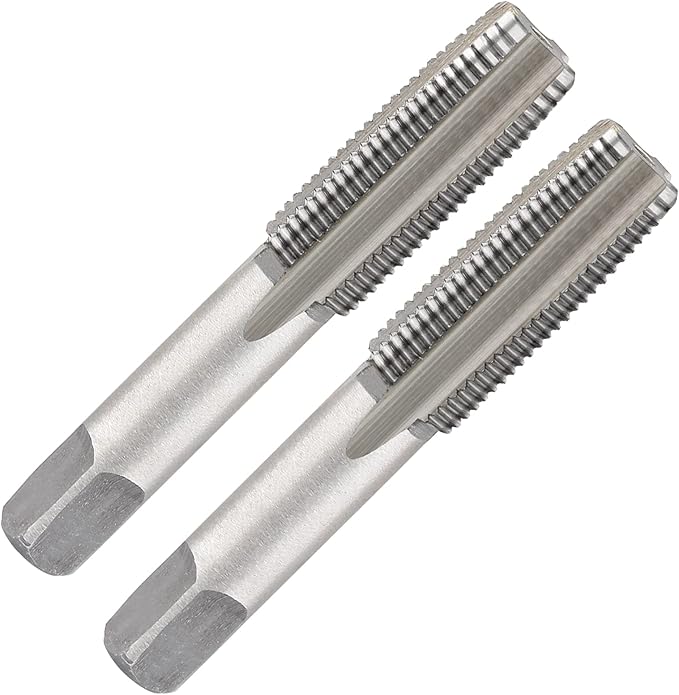 Qjaiune 2pcs M10x1.25 Tap, M10 Metric Thread Tap Right Hand Thread Tapping Tool, HSS Thread Milling Taps (M10 x 1.25, Taper & Plug Tap)
