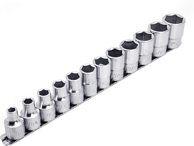 GENIUS TOOLS 12PC 1/2"" Dr. SAE Hand Socket Set - GS-412S"
