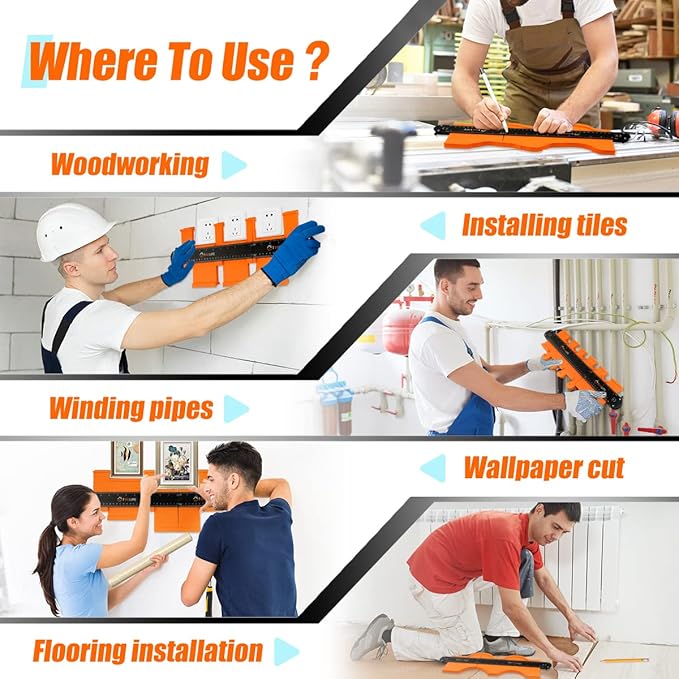 TOOLIFE Connectable Contour Gauge with Lock, Stocking Stuffers竊똆ifts for Men Him Husband Dad,Woodworking Tools for Flooring竊?Cool New Measuring Tool for odd Shape, Christmas Gifts Anniversary Birthday