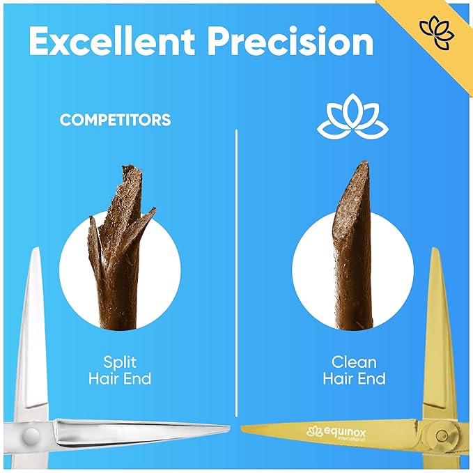 Equinox Razor Edge Series Professional Hair Scissors - 6.5??Premium Japanese Stainless Steel Hair Cutting Scissors, Hair Shears, Hair Razors for Hair Cutting, Barber Accessories & Hair Salon Supplies