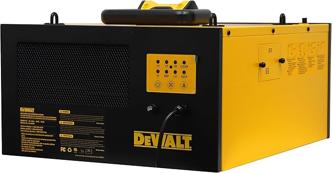 DeWALT DWXAF101 Air Filtration System, 3-Speed Hanging Ceiling Dust Collectors for Woodworking, Remote Controlled Dust Collection Systems, 2 Stage Filtration, for Shop Garage