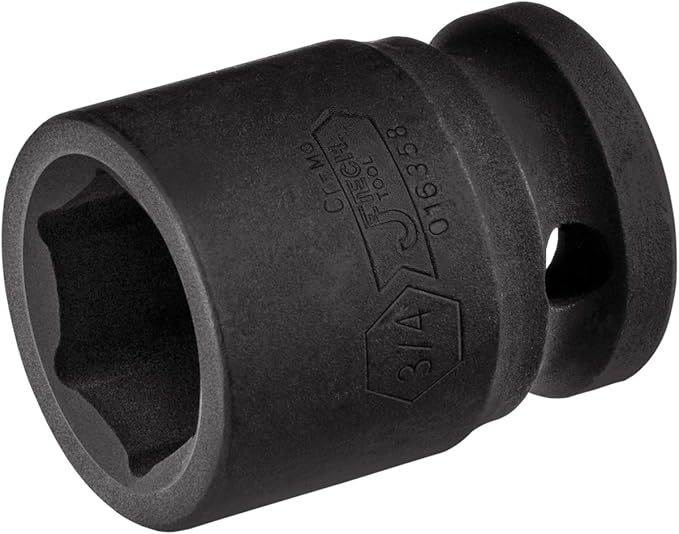 Jetech 1/2 Inch Drive 3/4 Inch Standard Impact Socket, Made with Chrome Molybdenum Alloy Steel, Heat Treated, 6-Point Design, SAE