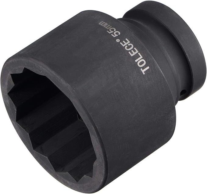 uxcell 1-Inch Drive 55mm 12-Point Impact Socket, CR-MO Steel 80mm Length, Standard Metric Sizes