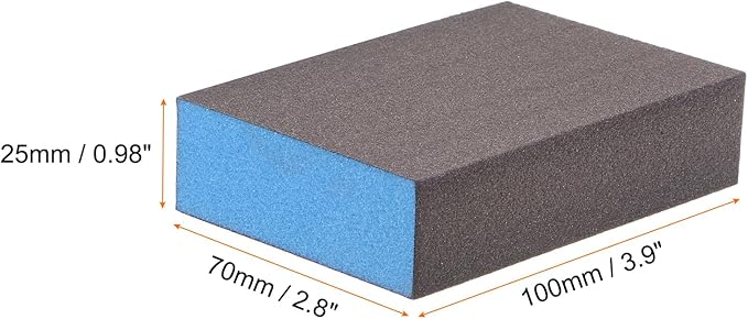 HARFINGTON 8pcs Sanding Sponge Blocks #280 (2000-2500 Grits) Wet/Dry Hand Sanding Sponges, 100x70x25mm Foam Sanding Block Pad for Polishing Kitchen Metal Wood Drywall Furniture, Brown&Blue