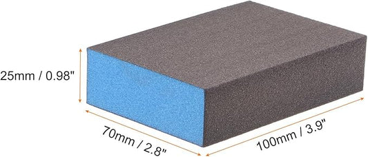 HARFINGTON 4pcs Sanding Sponge Blocks #280 (2000-2500 Grits) Wet/Dry Hand Sanding Sponges, 100x70x25mm Foam Sanding Block Pad for Polishing Kitchen Metal Wood Drywall Furniture, Brown&Blue