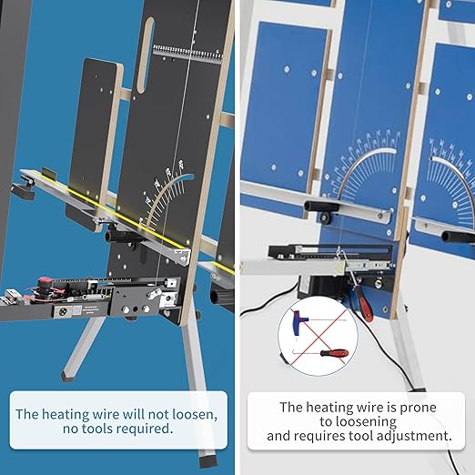 Foldable Foam Cutter Machine, 260W Air Cooled Hot Wire Cutting Tool with 10 Wires, Scaffolding Mount, Carring Bag, Ideal for PE, EPS, XPS, EVA, EPE, PU, KT Board Foam Insulation