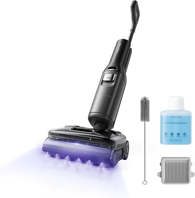 roborock F25 Ultra Steam Wet Dry Vacuum Cleaner, 356째F Steam Mop & 187째F Hot Water Cordless Vacuum Mop All in One, Floor Washer with Blue Light, 194째F Self-Cleaning, 180째 Lay-Flat, AI Assitant Wheels