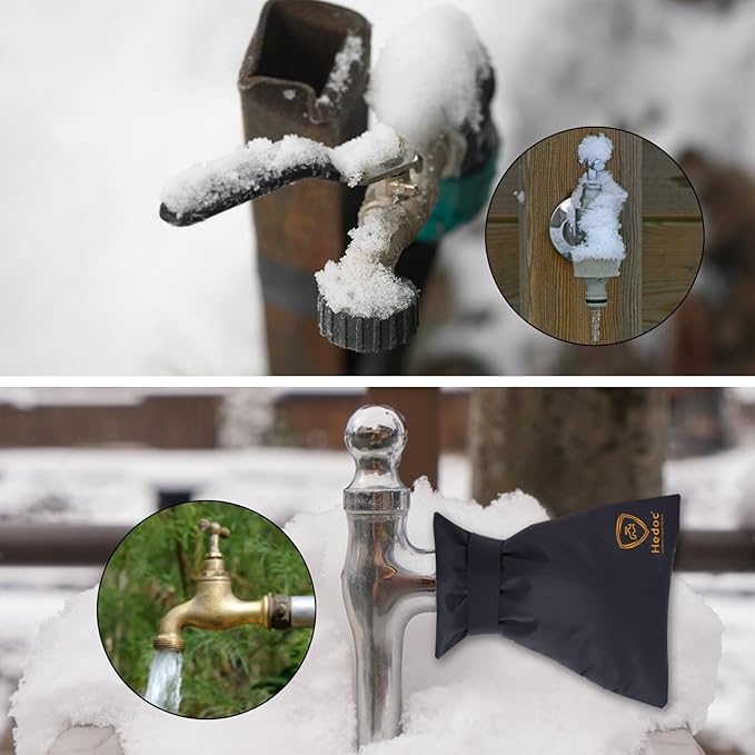 Hedoc Pro Outdoor Faucet Covers for Winter Freeze Protection, 6 Pack 6" W x 8.2" H Winter Faucet Insulation Cover Socks, Hose Bib Covers for Winter