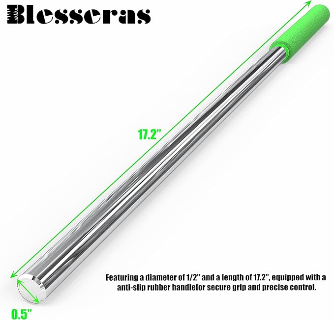 Garage Door Torsion Spring Winding Bars with Non-Slip Handle, D1/2'' x L17.2'', 2-Pack, Lime Green