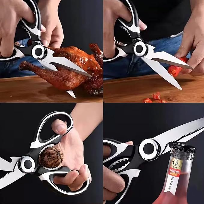 Kitchen Scissors Set of 2 Packs,Heavy Duty Stainless Steel Cooking Shears for Cutting Meat, Bones, Fish, Poultry, Vegetables, Chicken, Sharp Sissors for Dishwasher Safe 2 Packs