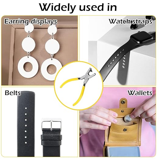 2PCS 2mm Leather Hole Punch Tool Watch Band Punches Plier, Hand Held Belt & Shoe Strap Puncher Tool, Handheld Wrist Belts Leather Hole Maker for DIY Craft & Fabric