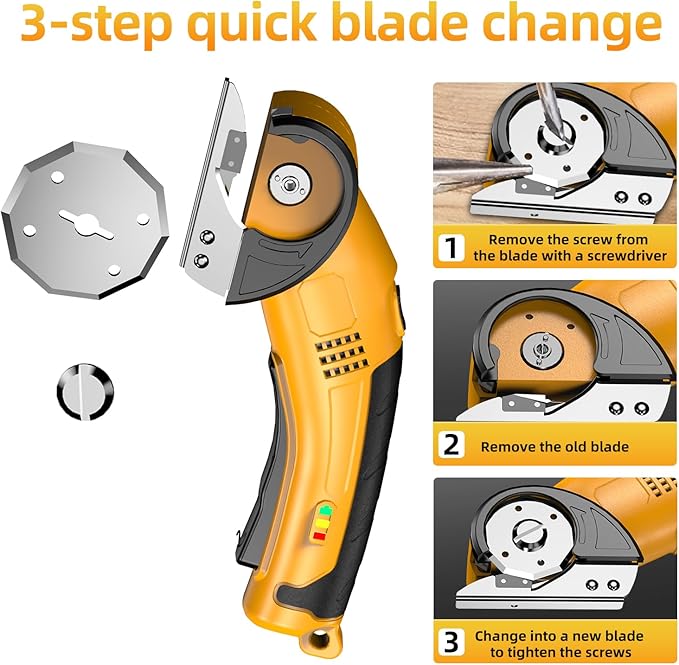 Cordless Electric Scissors Cutter Electric Scissors for Cardboard, Fabric,Carpet,Leather,Box