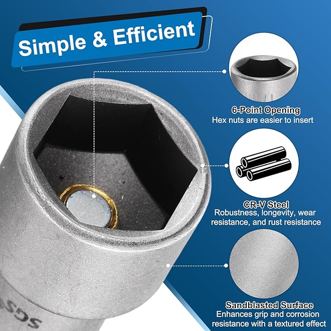 HARFINGTON 2pcs Nut Driver Drill Bit 18mm Metric Socket 1/4" Hex Shank 2.56" (65mm) Long Magnetic 6-Point Sockets Quick Change CR-V Steel Bolt Setters for Power Drill Drivers