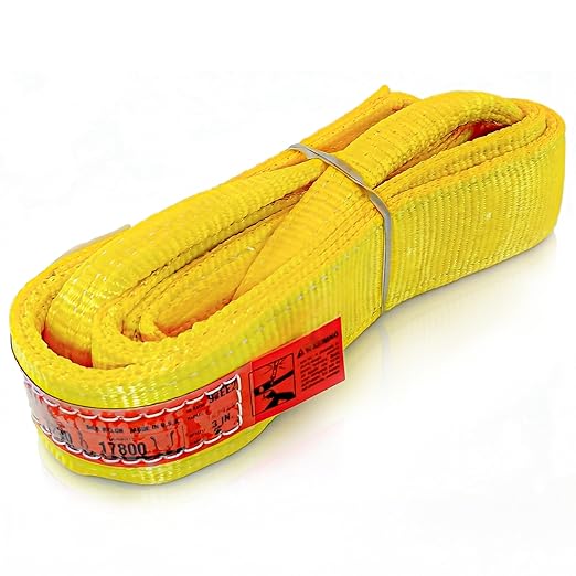 DD Sling 3 Inch x 8 Foot Nylon Lifting Sling – USA Made, 8,900 lb Vertical, 7,200 lb Choker, 17,800 lb Basket – 2-Ply Heavy Duty 900 Webbing, Type 4 Twisted Eye & Eye Rigging Sling