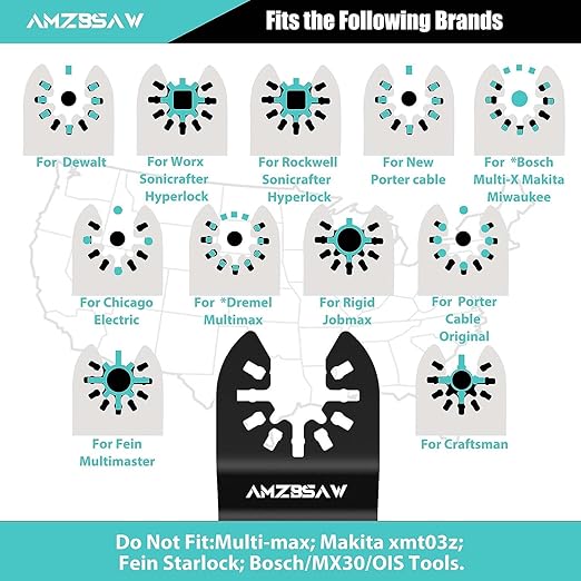 32PCS Titanium Oscillating Saw Blades Metal Cutting, Multi Tool Blades Kits for Metal Nails Hard Material and Wood Plastic, Oscillating Tool Blade Fit Dewalt Ryobi Bosch Milwaukee