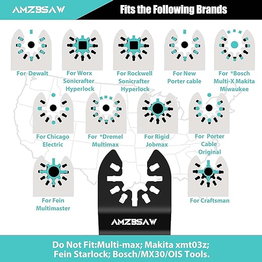 22PCS Titanium Oscillating Multitool Blades Metal Cutting, Universal Saw Blades for Metal Nails Hard Material and Wood Plastic, Multi Tool Blades Kits Fit Dewalt Bosch Milwaukee Ryobi