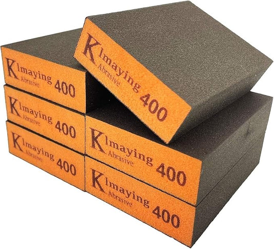 Sanding Sponge, 400 Grit Assortment Sanding Block, Wet and Dry Dual-use Sander Sponges for Drywall Metal, Sandpaper Sponge for Wood, Washable and Reusable
