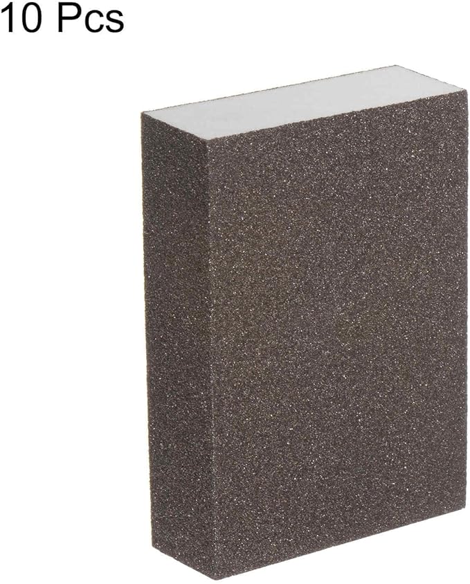 HARFINGTON 10pcs Fine Sanding Sponge Blocks 240-320 Grit Foam Sanding Block for Polishing Kitchen Metal Wood Drywall, 100x70x25mm