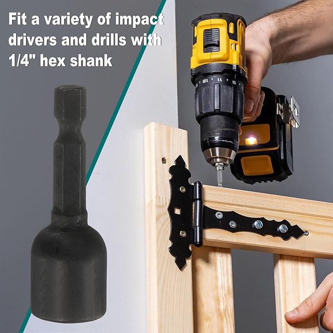 uxcell 2Pcs 1/4" Hex Shank 11mm Magnetic Hex Socket 48mm Length, CR-V Steel Quick-Release Impact Driver Socket Wrench Screw for Impact Drill Power Nut Setter
