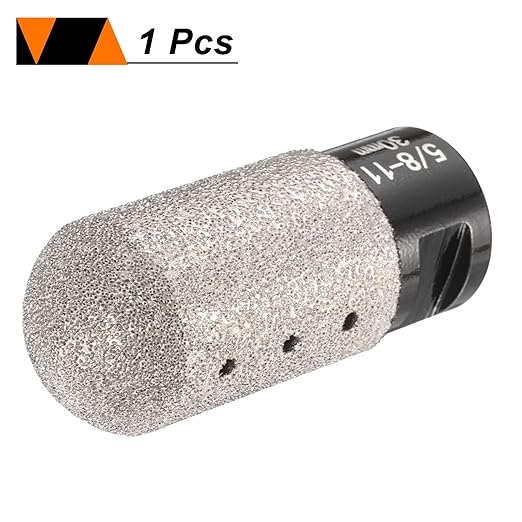 HARFINGTON 2pcs Diamond Finger Bit 30mm Dia Dry Core with 5/8"-11 Thread Diamond Chamfer Bit for Enlarging Shaping Milling Existing Holes on Porcelain Tile Ceramic Marble Countertop, Black