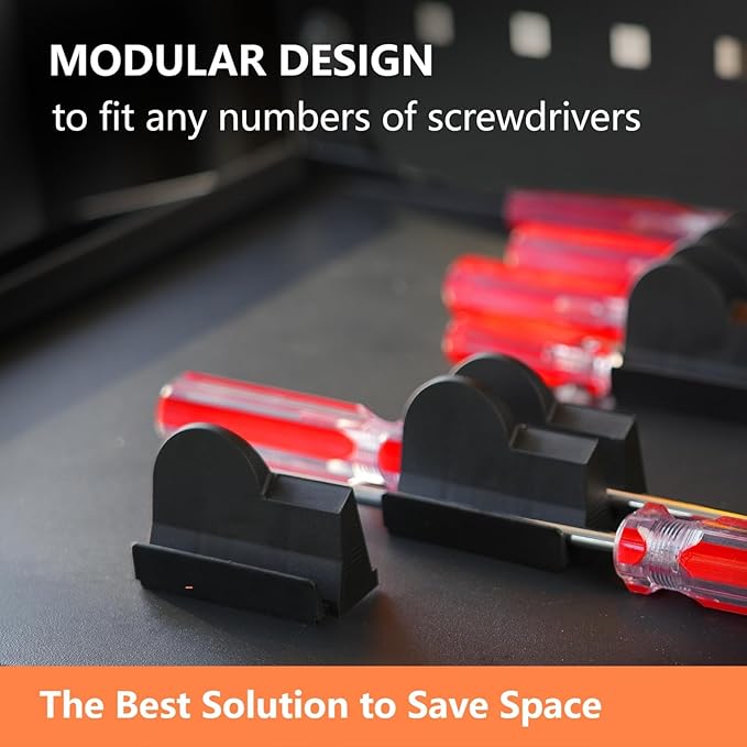 48pcs Magnetic Modular Screwdriver Organizer and Wrench Organizer for Tool Drawer and tool box. Modular & Expandable Screwdriver Holder with magnet, gift for brother and father.