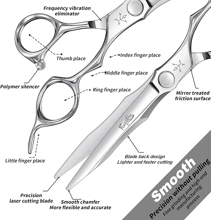 High-end Professional Extremely Very Sharp Barber Hair Cutting Scissors Hairdresser Shears For Hair 6.3 Inch Haircut Scissor Made Of Stainless Steel For Hairdressing Salon and Home Use