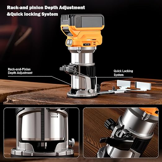 Router Tool 800W for Woodworking Tools with 12pcs 1/4" Router Bits 31000r/Min 110V,Tool Box (US10)