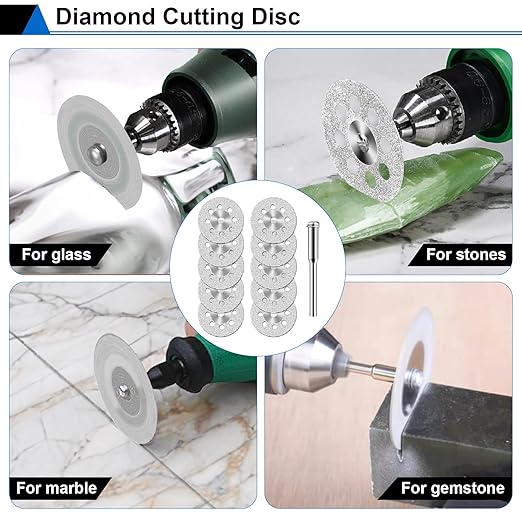 45Pcs gupawix Cutting Wheel Kit for Dremel Rotary Tools竊똃iamond Cutting Discs竊똇SS Circular Saw, Fiberglass Cut-Off Wheels with 6Pcs Mandrels Rotary Tool Accessories for Cutting Metal, Wood, Stone, PVC