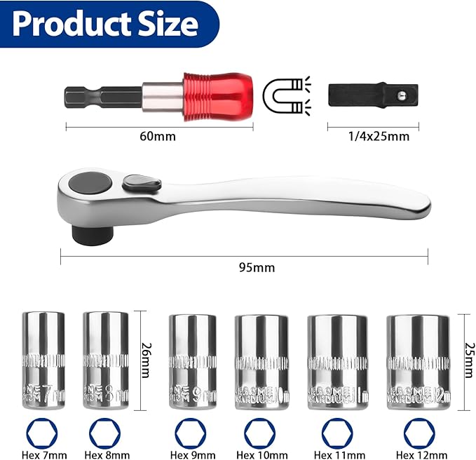 HPHOPE 39-Piece Screwdriver Bit and Ratchet Set – PH, PZ, Hex, SL, TT, Torx Bits – Accessories for Cordless Screwdrivers, Drills Drivers and Screwdrivers