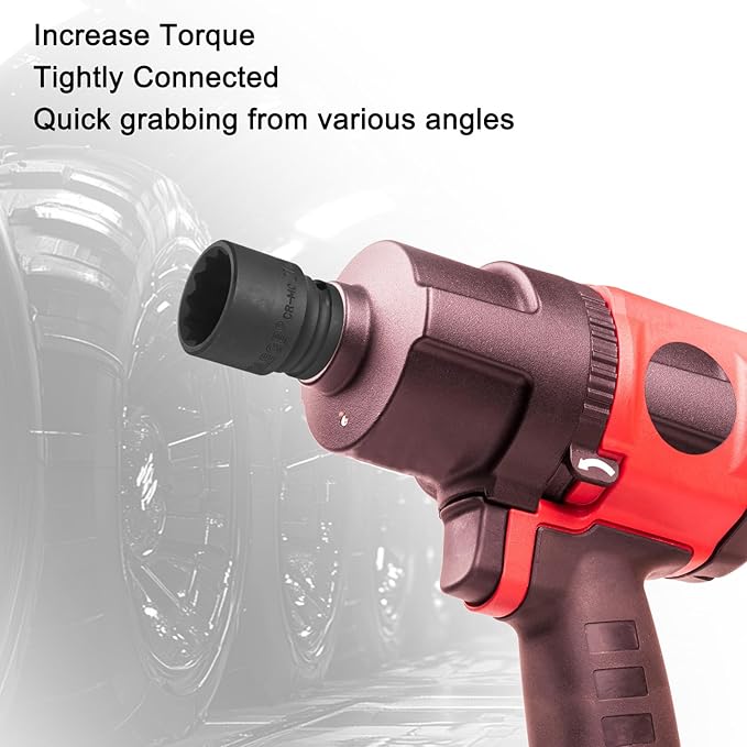 uxcell 1/2" Drive x 27mm Shallow Impact Socket 12-Point Metric CR-MO Steel Nut Impact Grade Socket for Auto Repair