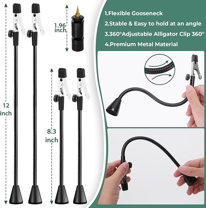 Super Magnetic Helping Hands Soldering Station, Third Hand Soldering Tool with Alligator Clips, 4 Flexible Gooseneck Arms & 4 PCB Circuit Board Holders for Electronic Repair Soldering Craft Hobby