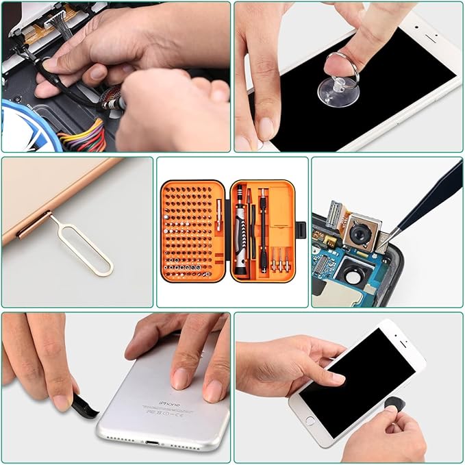 ORIA Precision Screwdriver Set, Magnetic Repair Tool Kit, 130 in 1 Professional Screwdriver Kit with 120 Bits, Built-in Magnetizer, Case, for Electronics, Watch, Eyeglasses, DIY Projects