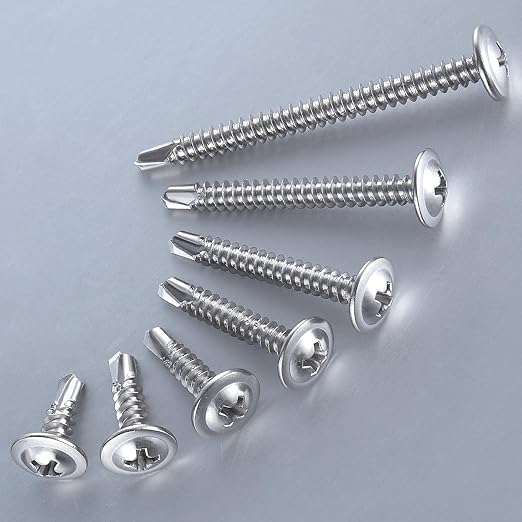 (350 pcs) Wensilon #10횞1/2?쓋or Sheet Metal Self-Tapping Screws 410 Stainless Steel Truss Head High-Strength Quick Tapping Screws