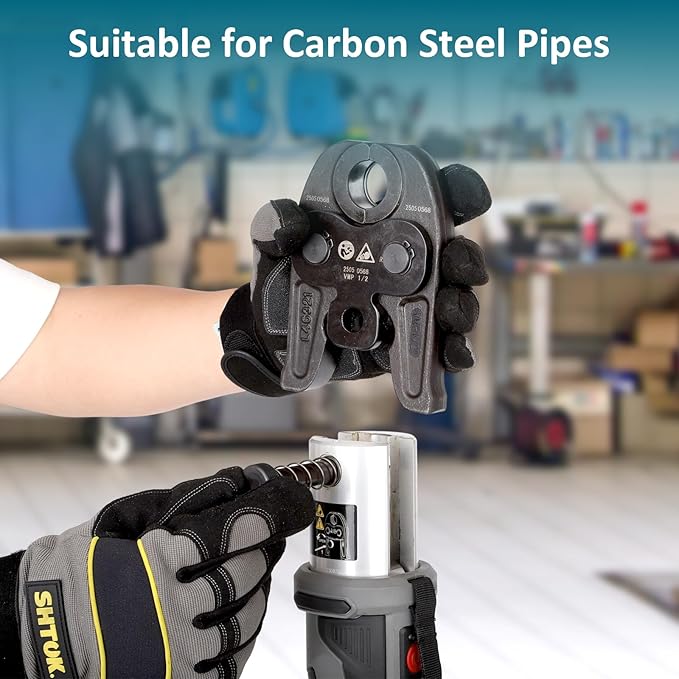 ZUPPER 7PCS MegaPress Pressing Kit 1/2??2??with 3PCS Pressing Jaws,3PCS Press Rings, 1PC Actuator for Carbon Steel Pipes Compatible with Standard Pressing Tools