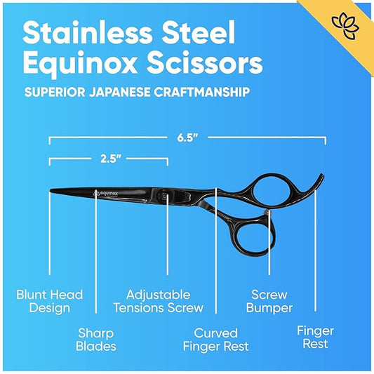 Equinox Razor Edge Series Professional Hair Scissors - 6.5占?Premium Japanese Stainless Steel Hair Cutting Scissors, Hair Shears, Hair Razors for Hair Cutting, Barber Accessories & Hair Salon Supplies