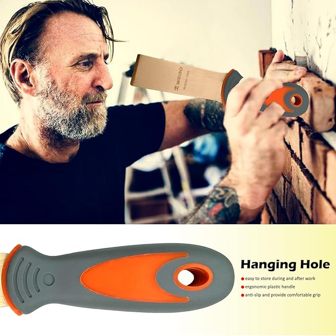 WEDO Non-Sparking Putty Knife 25mm(1??, Stiff Spark-free Safety Scraper Painter, Non-Magnetic, Die-Forge, Corrosion Resistant, DIN Standard, Beryllium Copper, 8??Length