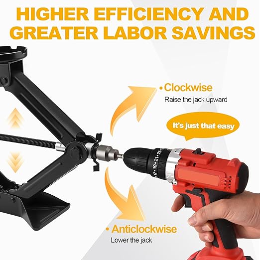 2 Packs Leveling Scissor RV Jack Socket, Premium Drill Adapter with 1/4in Quick Connect Hex Shank, Compatible with 3/4in(19mm) Hex Drive Jacks, Power Nut Driver Bit Set