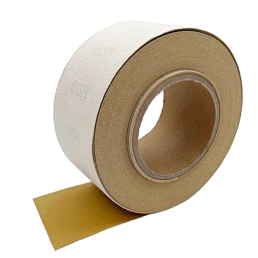 220 Grit Hook and Loop Sandpaper Roll, 2-3/4" X 20 Yard Aluminium Oxide Hook-and-Loop Backed Sand Paper Emery Cloth for Wood Furniture Finishing Metal Sanding Polishing and Woodworking