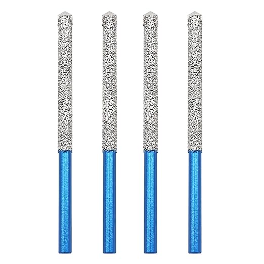 Diamond Mortar Raking Bit - BRSCHNITT 4pcs Mortar Raking Tuck Pointing with Carbide Tipped for Granite Marble Concrete Masonry Stone Removals Vacuum Brazed Bit Round Shank(7.2 * 74mm)