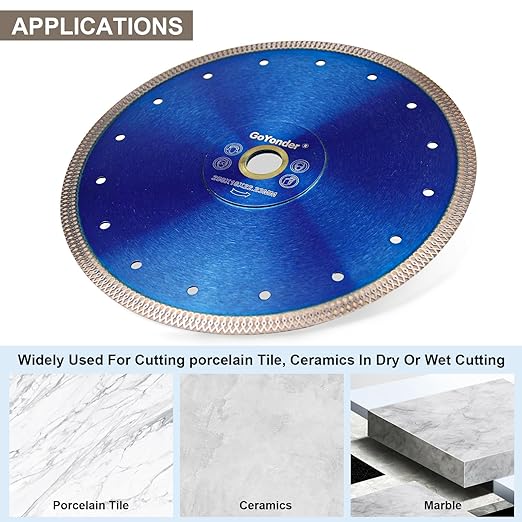 GoYonder 10 Inch Super Thin Diamond Saw Blade for Cutting Porcelain Tiles,Granite Marble Ceramics