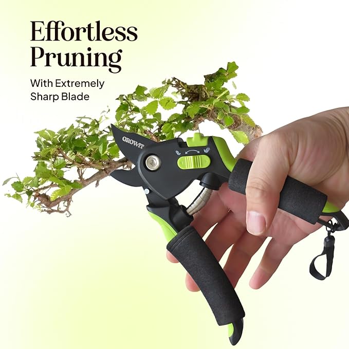 Soft Grip Pruning Shears for Weak & Arthritic Hands ??Easy-Cut Garden Clippers with Comfort Handle Design