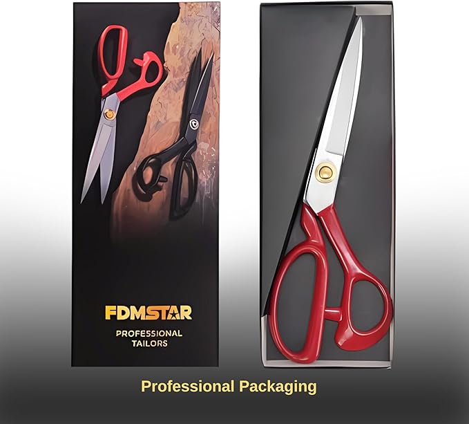 Professional Fabric Scissors 8'' - Heavy Duty Sewing Shears with High Carbon Steel Blades for Precise Cutting, Tailoring,Crafts, Industrial Strength Use, Sharp Precision Dressmaking Tools