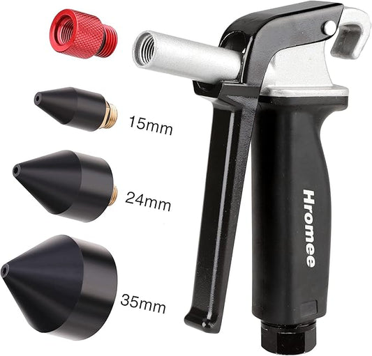 Hromee 1/8-Inch Rubber Tip Set for Air Blow Gun, 4 Pieces Air Compressor Gun Nozzle with 1/2-Inch High Flow Adapter