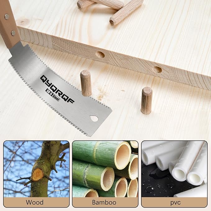 Mini Hand Saw, 6 Inch Japanese Pull Saw with Double Edges 15/17 TPI Flush Cut Saw for Woodworking DIY Projects (style A)