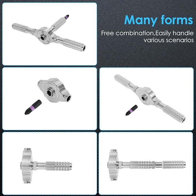 40 in 1 Magnetic Ratchet Screwdriver Set竊?Multi Bit Magnetic Ratcheting Screwdriver with Ergonomic Handle for Furniture竊똓epair Tool Kit for Computer Bicycle Furniture DIY(Silver black)
